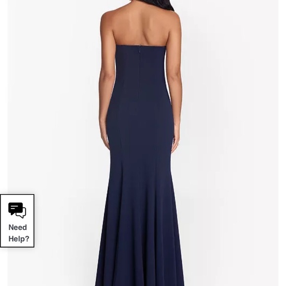 ✨XSCAPE Navy Blue Formal Dress Size 8. ALTERED! In very good condition - Picture 2 of 5